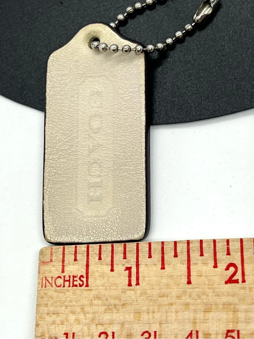 Authentic Coach Pebbled Leather Replacement Hangtag Ivory Off White 2.25”